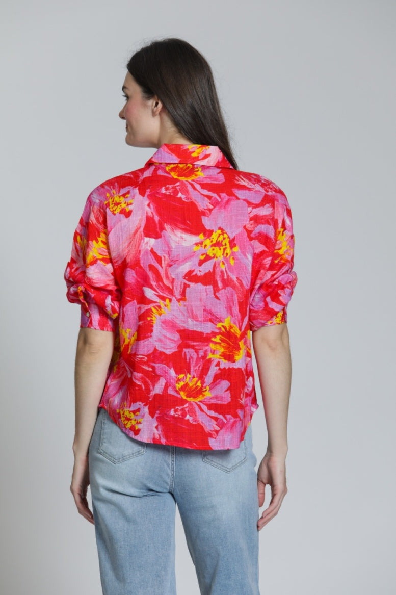 T55P/C-329D/CG - Blouson Sleeve Top-02-Tops/Blouses-Apny Apparel Inc-Krista Anne's Boutique, Women's Fashion and Accessories Located in Oklahoma City, OK and Black Mountain, NC