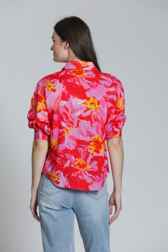 T55P/C-329D/CG - Blouson Sleeve Top-02-Tops/Blouses-Apny Apparel Inc-Krista Anne's Boutique, Women's Fashion and Accessories Located in Oklahoma City, OK and Black Mountain, NC