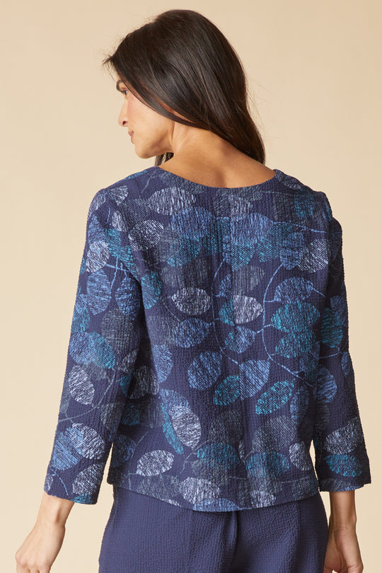 21002 - Leaves Inverted Pleat Top-02-Tops/Blouses-Habitat-Krista Anne's Boutique, Women's Fashion and Accessories Located in Oklahoma City, OK and Black Mountain, NC