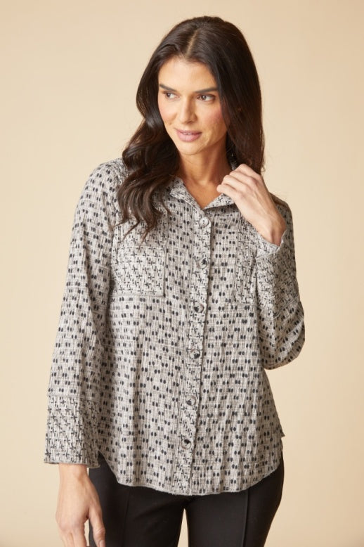 48134 - Mix & Match Geo Seamed Tunic-01-Jackets/Blazers-Habitat-Krista Anne's Boutique, Women's Fashion and Accessories Located in Oklahoma City, OK and Black Mountain, NC