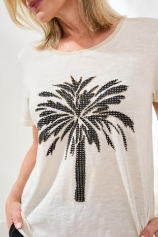 3073O-8464 - Palm Tree Graphic Tee-02-Tops/Blouses-Tribal-Krista Anne's Boutique, Women's Fashion and Accessories Located in Oklahoma City, OK and Black Mountain, NC