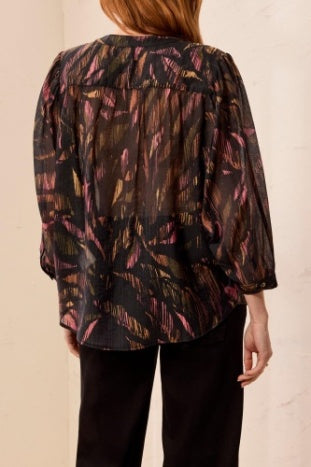 5539O-4996 - Abstract Print Flowy Blouse-02-Tops/Blouses-Tribal-Krista Anne's Boutique, Women's Fashion and Accessories Located in Oklahoma City, OK and Black Mountain, NC