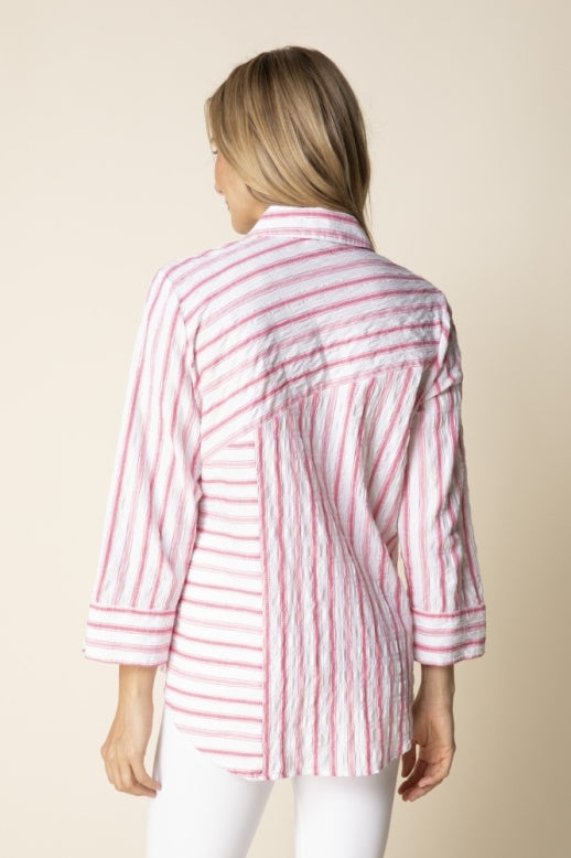 11723 - Hampton Stripe Montauk Shirt-02-Tops/Blouses-Habitat-Krista Anne's Boutique, Women's Fashion and Accessories Located in Oklahoma City, OK and Black Mountain, NC