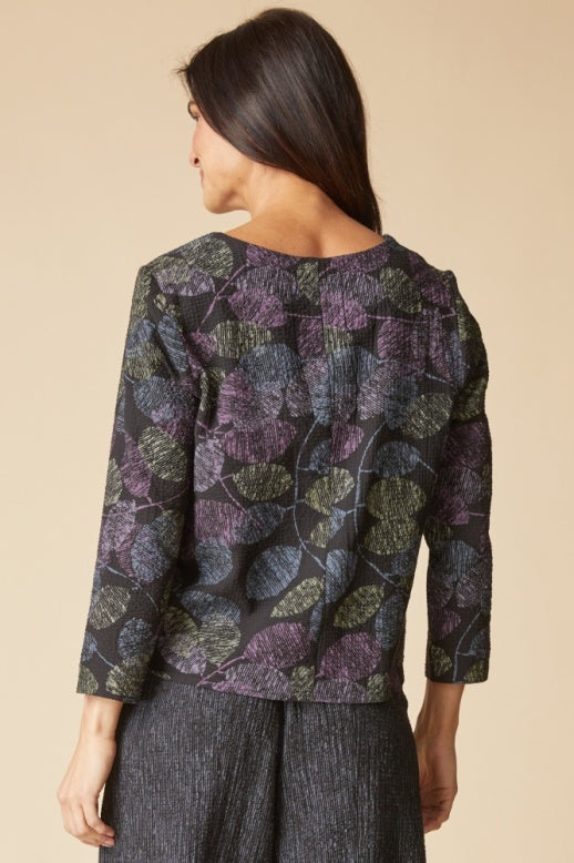 21002 - Leaves Inverted Pleat Top-02-Tops/Blouses-Habitat-Krista Anne's Boutique, Women's Fashion and Accessories Located in Oklahoma City, OK and Black Mountain, NC