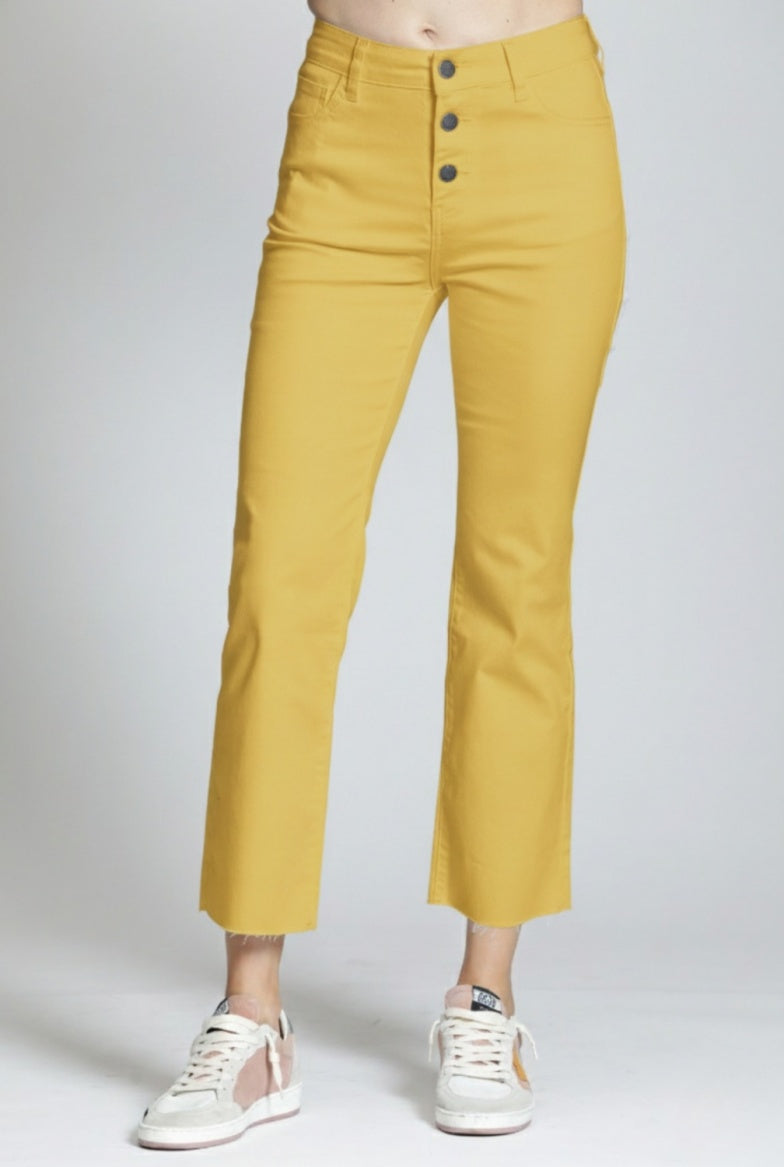 C190 - Cropped Straight Leg Jean w/ Exposed Buttons-04-Bottoms-Apny Apparel Inc-Krista Anne's Boutique, Women's Fashion and Accessories Located in Oklahoma City, OK and Black Mountain, NC