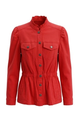 LM1D33L12 - Puff Sleeve Trucker Jacket-01-Jackets/Blazers-Liverpool-Krista Anne's Boutique, Women's Fashion and Accessories Located in Oklahoma City, OK and Black Mountain, NC