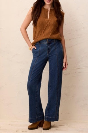 6232O-2020 - Hugging Wide Denim Trousers-04-Bottoms-Tribal-Krista Anne's Boutique, Women's Fashion and Accessories Located in Oklahoma City, OK and Black Mountain, NC