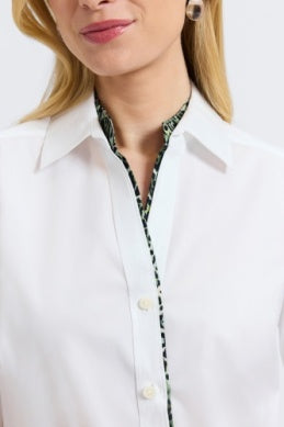 Marlee Animal Trim Blouse-02-Tops/Blouses-Foxcroft-Krista Anne's Boutique, Women's Fashion and Accessories Located in Oklahoma City, OK and Black Mountain, NC