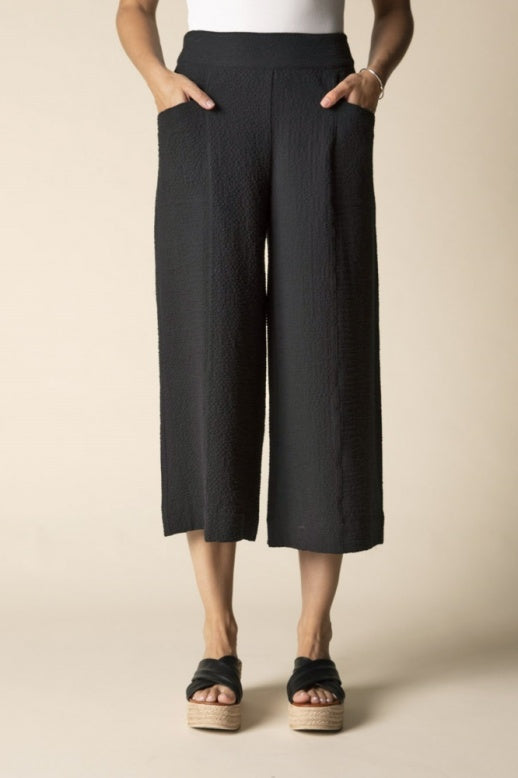 21362 - Crinkle Crepe Solid Aria Capri-04-Bottoms-Habitat-Krista Anne's Boutique, Women's Fashion and Accessories Located in Oklahoma City, OK and Black Mountain, NC