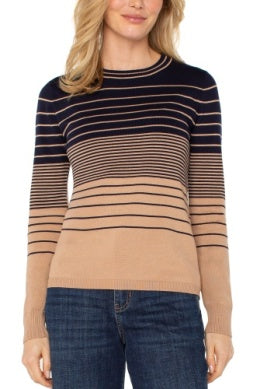 LM8H61SR14 - L/S Striped Sweater-05-Sweaters-Liverpool-Krista Anne's Boutique, Women's Fashion and Accessories Located in Oklahoma City, OK and Black Mountain, NC