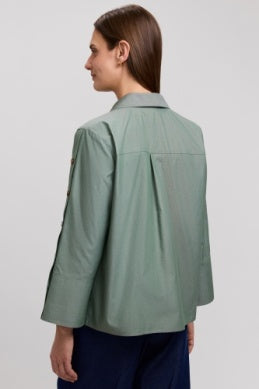 205559 - Lainey Button 3/4 Sleeve Blouse-02-Tops/Blouses-Foxcroft-Krista Anne's Boutique, Women's Fashion and Accessories Located in Oklahoma City, OK and Black Mountain, NC
