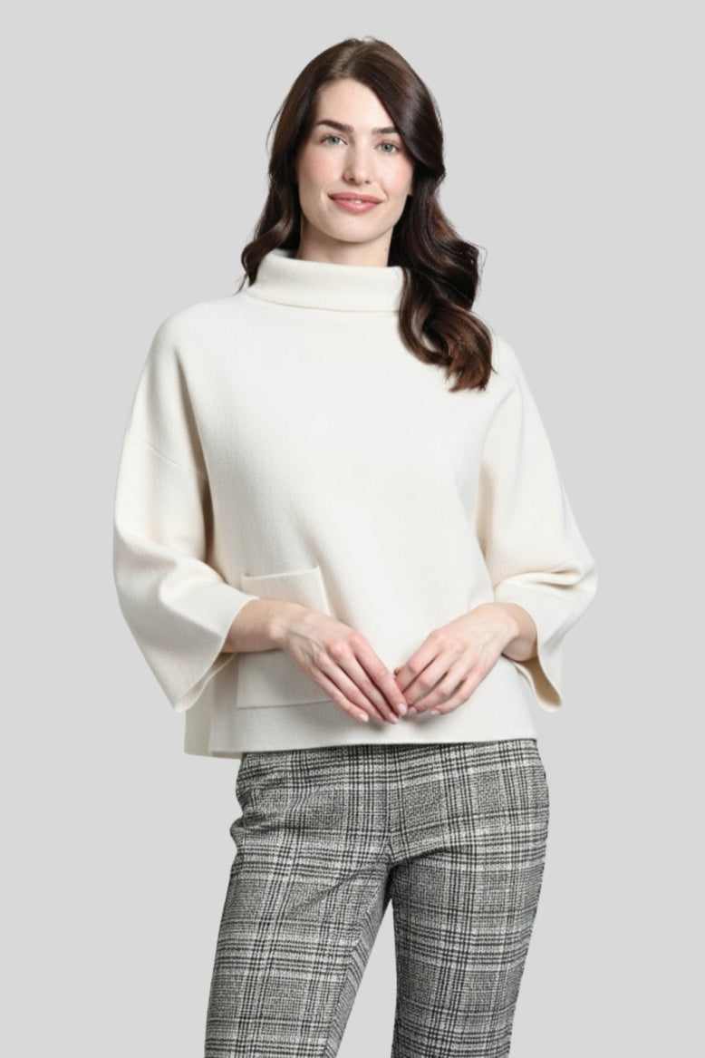 SW125 - Funnel Neck Sweater w/ Patch Pocket-05-Sweaters-Apny Apparel Inc-Krista Anne's Boutique, Women's Fashion and Accessories Located in Oklahoma City, OK and Black Mountain, NC