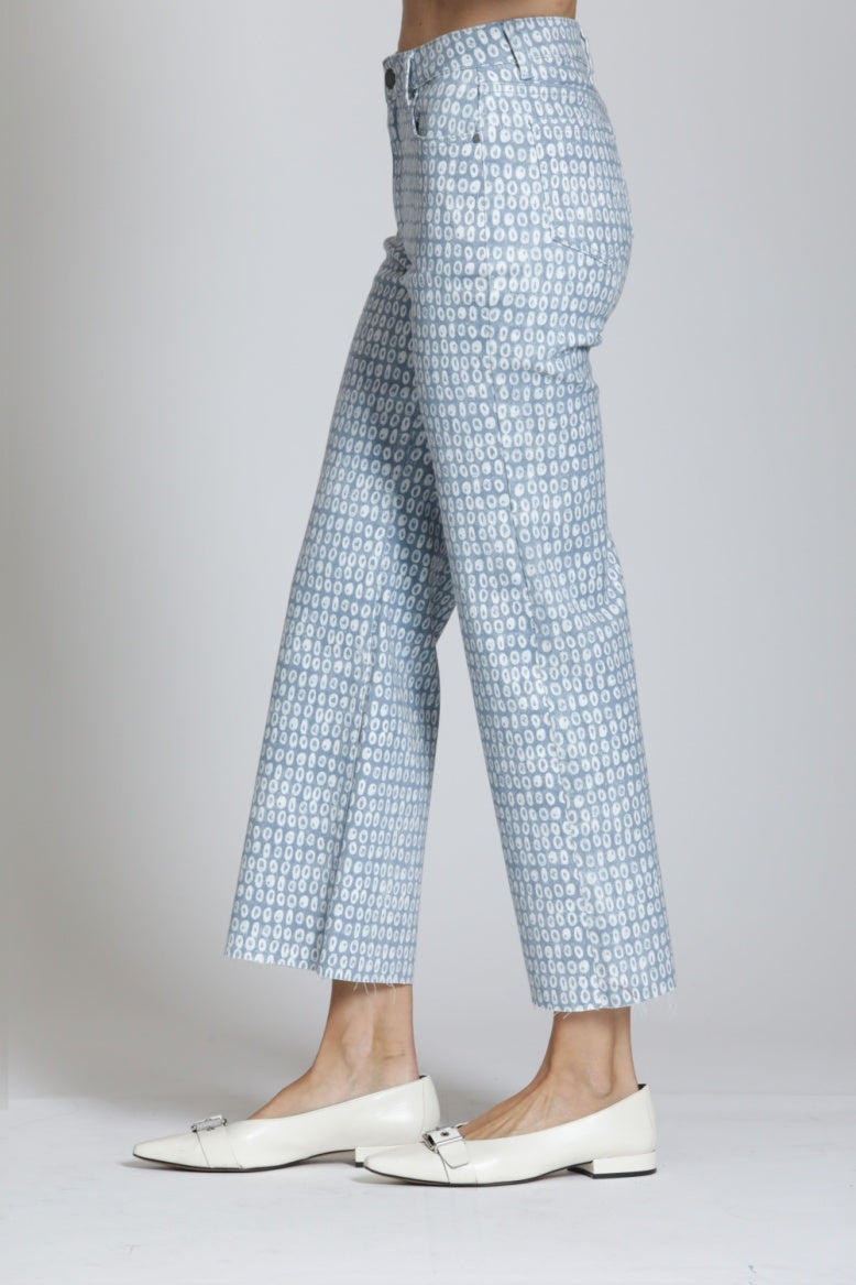 C67C - Printed Wide Leg Crop Jean-04-Bottoms-Apny Apparel Inc-Krista Anne's Boutique, Women's Fashion and Accessories Located in Oklahoma City, OK and Black Mountain, NC